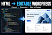 convert your HTML website to editable wordpress website