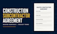 draft a custom construction subcontractor agreement and master contract