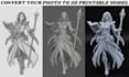 convert 2d image to 3d model, custom miniature, 3d figure, character 3d printing