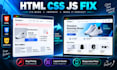 fix HTML CSS javascript bugs and responsive issues