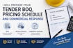 prepare tender boq pricing schedule and commercial response