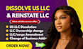 do llc dissolution, ownership change, llc amendment, close ein and file US taxes