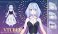 illustrate a custom 2d vtuber model and live2d character