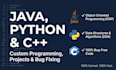 do your java, python, and cpp programming tasks and projects
