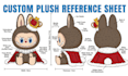 create detailed custom plush toy reference sheet stuffed animal design tech pack