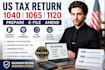 prepare and efile your US tax return 1040 1065 1120