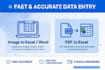 do data entry pdf to excel and handwriting notes typing