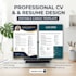 design a professional CV resume in canva