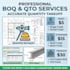 prepare accurate boq and material quantity takeoff