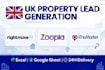 do UK property lead generation from rightmove zoopla onthemarket to excel