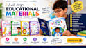 design kids workbook, educational workbook, activity book and learning materials