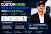 build a custom mern web application with react nodejs