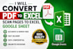 convert PDF to excel, scan pages to excel, google sheet