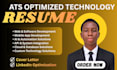 write an ats friendly technology resume, CV , cover letter