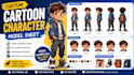 create a custom cartoon character model sheet