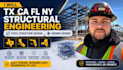 tx ca fl ny structural engineering steel structure design seismic design