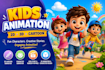 2d cartoon animation, kids animation video, 3d animation, 3d character animation