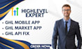 develop ghl custom app, ghl API integration and  ghl marketplace apps