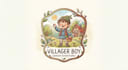 design a cute and creative villager boy logo