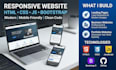 develop a modern HTML, CSS, javascript, bootstrap website