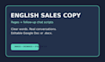 write english sales copy or 8 follow up chat scripts