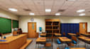 design modern school interior, classroom, library, lecture room, nursery design