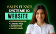 setup systeme io sales funnel automation, systeme io landing page website design