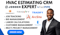 setup hvac estimating arcsite jobber fastpipe commusoft housecallpro tradify crm
