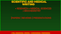 write unique articles and presentations in biochemical and medical sciences
