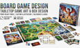 do custom board game design, tabletop game illustration, and box art