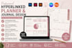 etsy digital planner, hyperlinked planner, digital journal, planner design