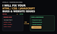 fix HTML CSS and javascript bugs on your website