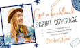 provide script coverage feedback, notes analysis for script screenplay, TV pilot