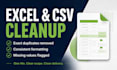 clean excel and CSV data and remove duplicate rows