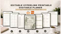 editable etsy digital planner kdp journal hyperlinked planner canva design