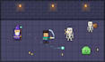 create pixel art character sprite sheet with idle, walk and attack animation