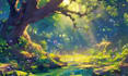 draw anime backgroung, vtuber assets, visual novel and game environment art