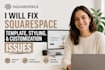 fix squarespace template, styling, and customization issues