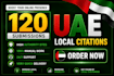 build 120 uae local citations and backlinks with manual submission