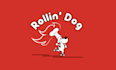 design cartoon dog hot dog roller logo