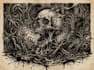 create dark art illustration, horor and skull artwork