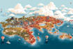 draw custom travel illustrated vector map design
