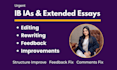 offer ib ia and extended essay editing and feedback