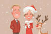draw a custom winter christmas caricature for the holidays