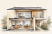 render architecture and interior concept in watercolor