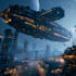 create cinematic space art and sci fi environment illustration
