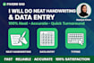 do handwriting and data entry work