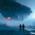 create cinematic space art and sci fi environment illustration