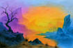 draw fantasy background and landscape