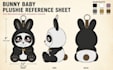 design plush reference sheet tech pack stuffed animal character with ych concept